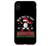 Be Nice To The Mediator Santa Is Watching Christmas Xmas Carcasa para iPhone XS MAX