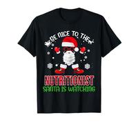 Be Nice To The Nutritionist Santa Is Watching Christmas Xmas Camiseta