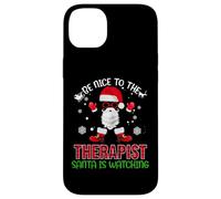 Be Nice To The Therapist Santa Is Watching Christmas Xmas Carcasa para iPhone 14 Plus