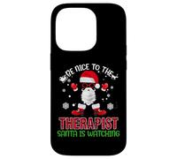 Be Nice To The Therapist Santa Is Watching Christmas Xmas Carcasa para iPhone 14 Pro