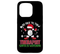 Be Nice To The Therapist Santa Is Watching Christmas Xmas Carcasa para iPhone 15 Pro