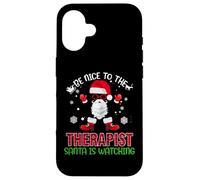 Be Nice To The Therapist Santa Is Watching Christmas Xmas Carcasa para iPhone 16