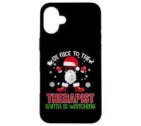 Be Nice To The Therapist Santa Is Watching Christmas Xmas Carcasa para iPhone 16 Plus