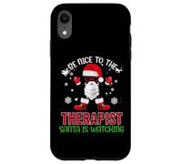 Be Nice To The Therapist Santa Is Watching Christmas Xmas Carcasa para iPhone XR