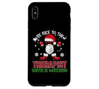 Be Nice To The Therapist Santa Is Watching Christmas Xmas Carcasa para iPhone XS MAX