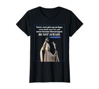 Be Not Afraid Cita Juan Pablo 2 Mensaje del Papa Camiseta gráfica económica, Mujer, Negro, L