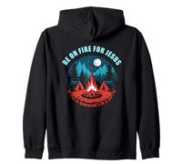 Be on Fire for Jesus - Revelation 3:15 Faith Camping Sudadera con Capucha