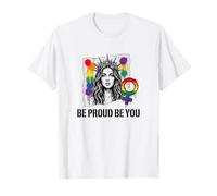 Be Proud and Be You Rainbow LGBTQ Pride Feminista Camiseta