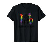 Be Proud and Be You Rainbow LGBTQ Pride Feminista Camiseta gráfica económica, Hombre, Negro, M