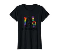 Be Proud and Be You Rainbow LGBTQ Pride Feminista Camiseta gráfica económica, Mujer, Negro, S