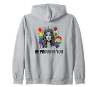 Be Proud and Be You Rainbow LGBTQ Pride Feminista Sudadera con Capucha