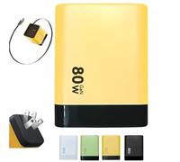 Be Proud Level 3 in 1 Charger Retractable 80w MAX Fast, 3 in 1 Charger 80 W, with Type-C Cable & USB Port, for Phone Laptops and Earphone (1pcs,Yellow)