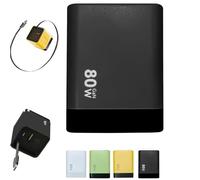 Be Proud Level 3 in 1 Charger Retractable 80w MAX Fast, 3 in 1 Charger 80 W, with Type-C Cable & USB Port, for Phone Laptops and Earphone (1pcs,Black)