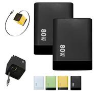 Be Proud Level 3 in 1 Charger Retractable 80w MAX Fast, 3 in 1 Charger 80 W, with Type-C Cable & USB Port, for Phone Laptops and Earphone (2pcs,Black)