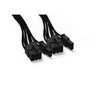 be quiet! Cable de alimentación CP-6620, 2 cables PCIe de 6+2 pines, con funda individual, longitud de 600 mm, extensión de alta gama para fuentes de alimentación modulares BQ, negro