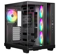 be Quiet! Light Base 500 LX Caja para PC en Black, Panel Frontal y Lateral Totalmente acristalados, diseño de Doble cámara, HUB ARGB de Ventiladores, 4 Ventiladores Light Wings LX PWM