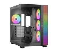 be quiet! Light Base 600 LX Black Caja de PC, Vista panorámica, iluminación Impresionante, Caja de exposición, diseño de 2 cámaras, LED ARGB, 4 Ventiladores Light Wings LX 120mm PWM