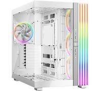 be quiet! Light Base 900 FX White Caja PC, 4 Light Wings PWM Ventiladores | Vista Panorámica, Diseño Showcase de Doble Cámara, 3m de Iluminación ARGB, Uso Horizontal o Invertido, Soportes Desmontables