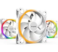 be quiet! Light Wings 140 mm PWM White ventilador, 3 ventiladores incluidos, colores y efectos ARGB increíbles, iluminación adicional en la parte trasera, hub ARGB incluido, 7 aspas optimizadas