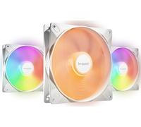 be quiet! Light Wings LX 140mm PWM White ventilador, Pack de 3 ventiladores, núcleo iluminado y aspas de ventilador esmeriladas, efectos de iluminación inconfundibles, múltiples colores y modos