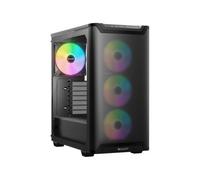 be quiet! Pure Base 501 LX Black Caja de PC, Efectos de iluminación inconfundibles, 4 Ventiladores Light Wings LX PWM preinstalados, presión de Aire Extraordinaria, Controlador ARGB y hub ARGB-PWM