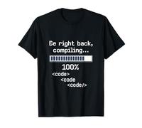 Be Right Back Compilando Cargando Gráfico de Codificación de Barras Camiseta