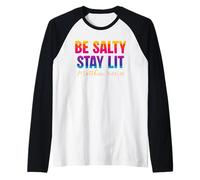 Be Salty Stay Lit Christian Matthew 5:13-16 Faith Camiseta Manga Raglan