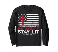 Be Salty Stay Lit Mateo 5:13-14 Biblia Cristiana Fe Manga Larga