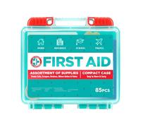Be Smart Get Prepared 85 Piece First Aid Kit In Durable Plastic Case, Compact, 0.69 Pound