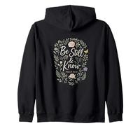 Be Still and Know Psalm 46:10 Floral Christian Verse Sudadera con Capucha