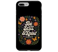 Be Still And Know Salmo 46:10 Retro Groovy Christian Floral Carcasa para iPhone 7 Plus/8 Plus