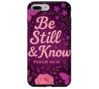 Be Still And Know Salmo 46:10 Retro Groovy Christian Floral Carcasa para iPhone 7 Plus/8 Plus