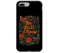 Be Still And Know Salmo 46:10 Retro Groovy Christian Floral Carcasa para iPhone 7 Plus/8 Plus