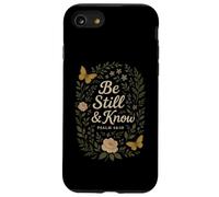 Be Still And Know Salmo 46:10 Retro Groovy Christian Floral Carcasa para iPhone SE (2020) / 7 / 8