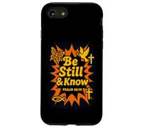 Be Still And Know Salmo 46:10 Retro Groovy Christian Floral Carcasa para iPhone SE (2020) / 7 / 8