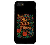 Be Still And Know Salmo 46:10 Retro Groovy Christian Floral Carcasa para iPhone SE (2020) / 7 / 8