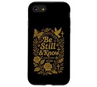 Be Still And Know Salmo 46:10 Retro Groovy Christian Floral Carcasa para iPhone SE (2020) / 7 / 8