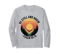 Be Still and Know Salmo 46:10 Versículo de la Biblia Cristiana Manga Larga