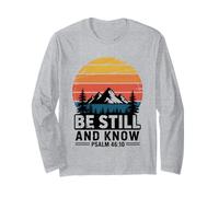 Be Still and Know Salmo 46:10 Versículo de la Biblia Manga Larga