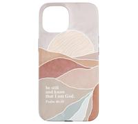 Be Still and Know Salmo 46 Versículo bíblico Cristiano mínimo Carcasa para iPhone 15