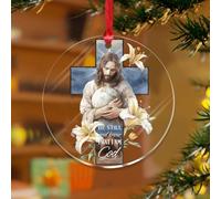 Be still And Know That I Am God, adornos de Navidad, belén, escena de cruz, recuerdo elegante, discos acrílicos transparentes, colgante religioso católico cristiano para decoración de árbol de Navidad