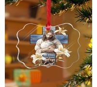 Be still And Know That I Am God, adornos de Navidad, cristianos, católicos, religiosos, personalizados, discos acrílicos transparentes, decoración cristiana, decoración de árbol de Navidad, etiqueta