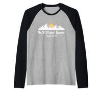 Be Still and Know That I Am God Bible Psalm 46:10 Christian Camiseta Manga Raglan