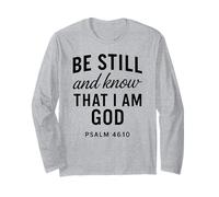 Be Still and Know That I Am God Salmo 46:10 Verso de la Biblia Orar Manga Larga