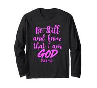 Be Still and Know That I Am God Salmo 46:10 Verso de la Biblia Orar Manga Larga