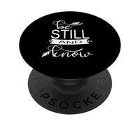 Be Still & Know Cute Christian Bible Verse Bojo Feathers PopSockets PopGrip Adhesivo