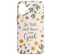 Be Still & Know That I Am God Psalm Bible Verse Floral Women Carcasa para iPhone 16 Plus