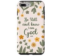 Be Still & Know That I Am God Psalm Bible Verse Floral Women Carcasa para iPhone 7 Plus/8 Plus
