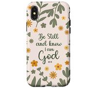 Be Still & Know That I Am God Psalm Bible Verse Floral Women Carcasa para iPhone X/XS