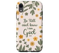 Be Still & Know That I Am God Psalm Bible Verse Floral Women Carcasa para iPhone XR